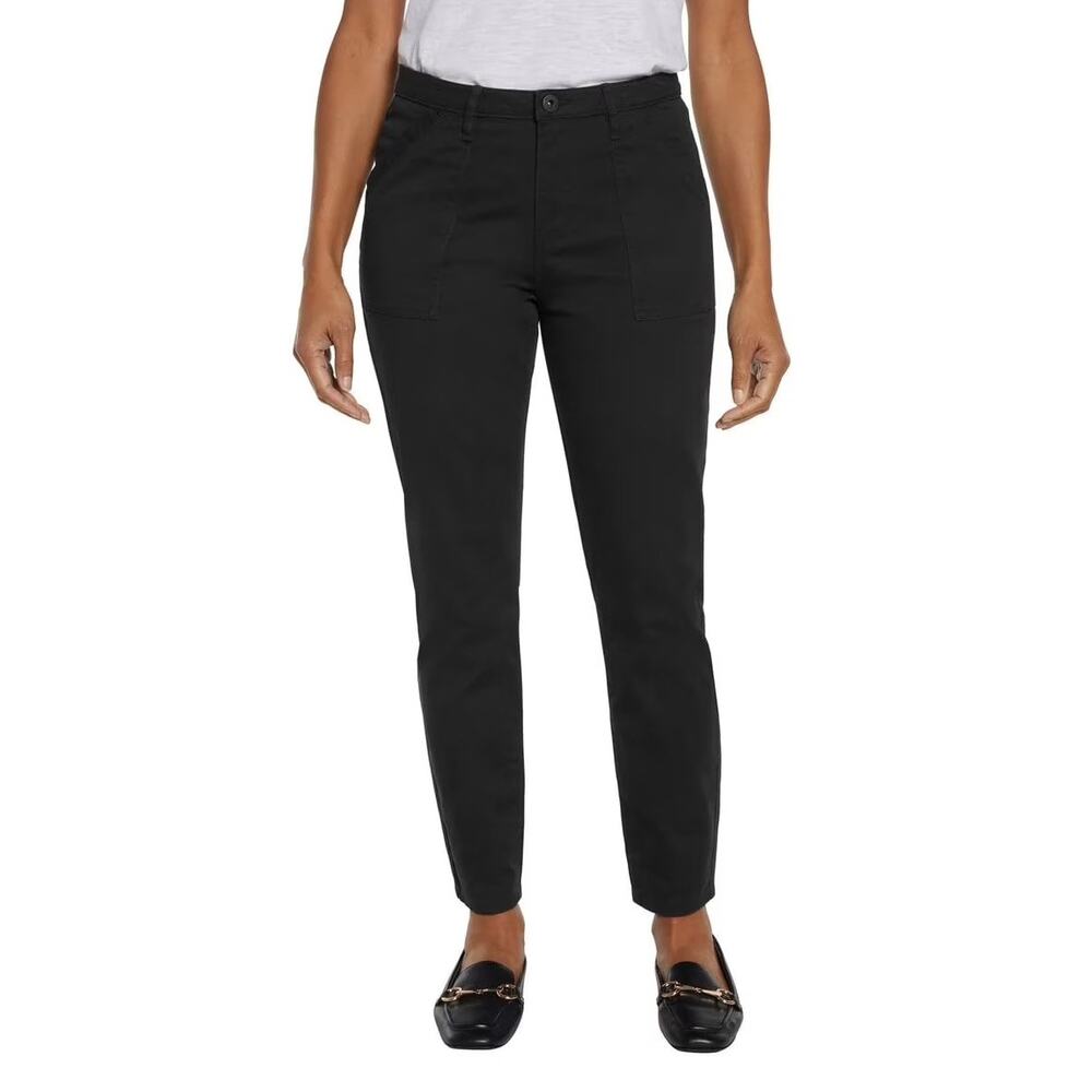 Banana Republic Black Cotton Blend High Waisted Chinos Size 10